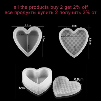 1Pcs Srdce Tvar DIY Úložný Box Silikónové Formy Lásky Dar Kontajner Epoxidové Živice Formy Pre Šperky Robiť Dekorácie Dodávky