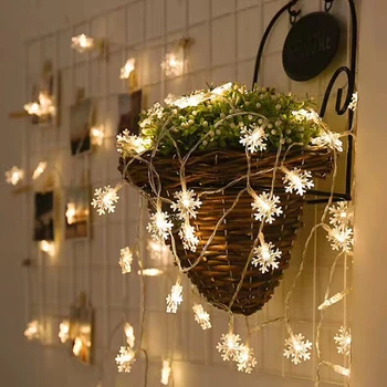 3m 4m 5m LED Girlandy Svetlo Snowflake Tvar Víla String Svetlá Na Vianoce Nový Rok Party Dekorácie, Osvetlenie, Batérie JQ