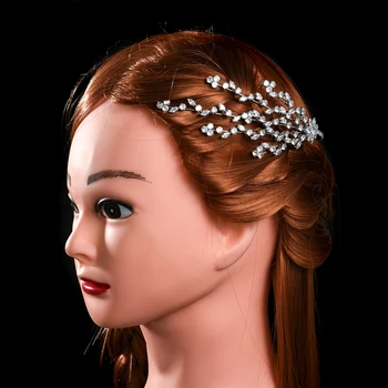 Crystal Pobočky Tvar Čelenky Svadobné pokrývku hlavy Ženy Elegantné Vlasy Nosiť na Ples Obrad Svadobné Hostiny,