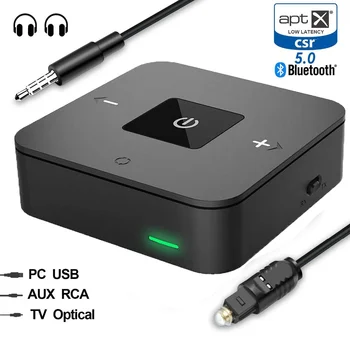 Duálne Pripojenie Bluetooth 5.0 Aptx Nízku Latenciu Aux 3,5 mm RCA SPDIF Optický TV Audio Vysielač, Prijímač Bezdrôtovej Music Adaptér