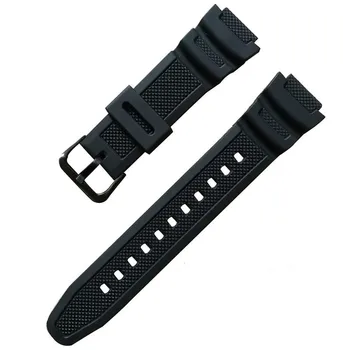 Watchband vypuklé PU popruh 18*25 mm gumy silikónový náramok Pre AQ - S810W AE-1000 1200w sgw-300 400h mrw-200h