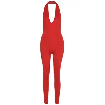 Ženy Sexy plavky s uväzovaním za tvaru Bodycon Jumpsuit Backless Dlhé Nohavice Cvičenie Playsuit XXFD