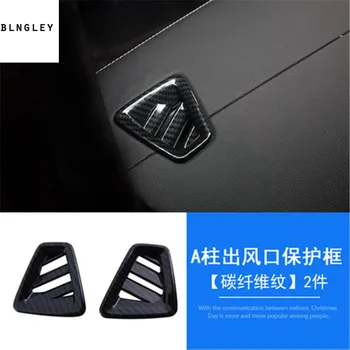 2 ks/veľa ABS uhlíkových vlákien zrna Vysokú pozíciu klimatizácia zásuvky dekorácie kryt pre 2018 VOLVO XC60 XC 60