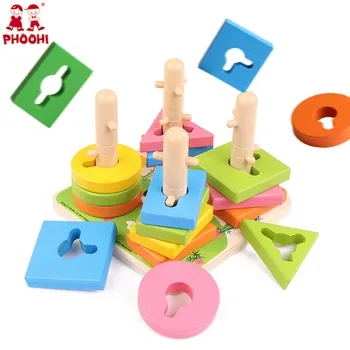 Deti Montessori Vzdelávacích Drevené Hračky pre Deti Raného Vzdelávania Cvičenie praktické schopnosti Geometrické Tvary Zodpovedajúce Hry