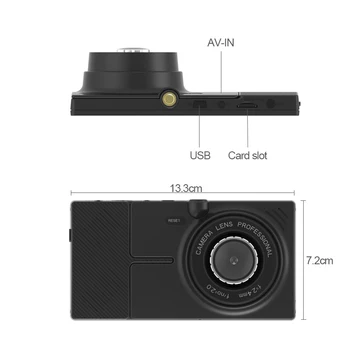 Pomlčka cam XPX 577 Auta DVR Car camera DVR GPS, Full HD 1080P 5 palcový dotykový displej Zadná kamera Android 5.0 Wifi Dashcam