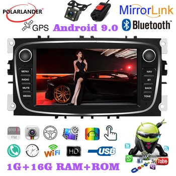7 Palcový 2 Din Kapacitný Dotykový autorádia GPS, WiFi, Android Zadné duálny USB, iOS Airplay Pre Ford/Focus/S-Max/Mondeo 9/GalaxyC-Max