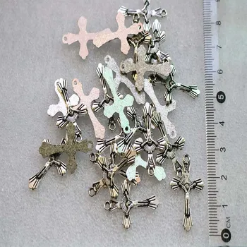 200 ks / gold náboženské kríž náhrdelník s príveskom otvor odkaz prívesok centrum šperky DIY príslušenstvo šperky