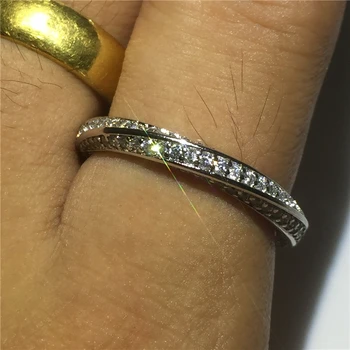 Infinity krúžok 925 Sterling silver Micro pave AAAAA Cubic Zirconia Zapojenie Svadobné Kapela Prstene pre ženy Strany Šperky