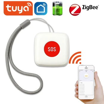 TUYA ZigBee SOS Tlačidlo Senzor, Alarm Starších alarm Nepremokavé Núdzovej Pomoci Budík Prepnúť Pracovať s Tuya Zigbee hub Smartlife App