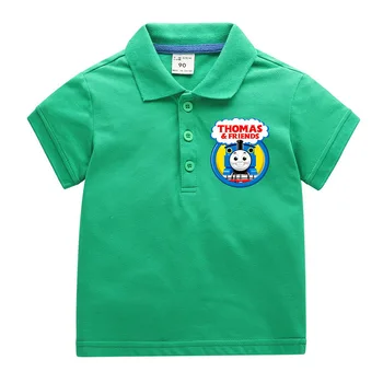 Nové Thomas a Priateľov detí klope detské oblečenie letné chlapci POLO tričko cartoon módne bavlnené oblečenie