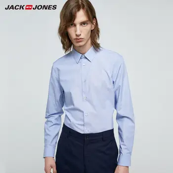 JackJones pánske Pohodlné Zaniknúť Odolný Slim Fit, Bavlna Business Dlho puzdre Tričko pánskeho oblečenia| 219305509