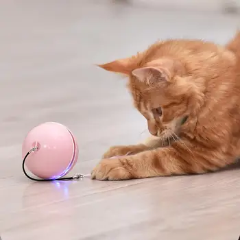 Smart Interaktívnych Hračiek pre Mačky Loptu Farebné LED Samostatne Rotujúce Gule s Catnip Bell a Pierko USB Nabíjateľné Mačka Loptu Hračka #W0