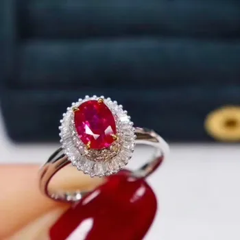Kvalitné Prírodné a Reálne Ruby Krúžok Drahokam Svadobné Zásnubné Prstene pre Ženy, Jemné Šperky Darček Veľkoobchod