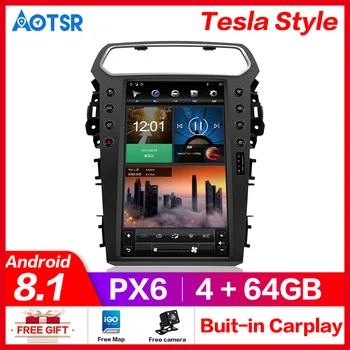 4G+64 G Vertikálne tesla obrazovke Android, 8.1 Auto Multimediálny Prehrávač Pre Ford Explorer 2011-2019 GPS Navigácie rádio stereo hlava jednotky