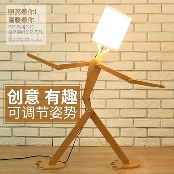 Nový Jednoduchý Módny Multi-Spoločné Hnuteľného Robot Štúdia Lampa Kreatívny Zábava Drevený Stôl Lampa Stolná Osvetlenie