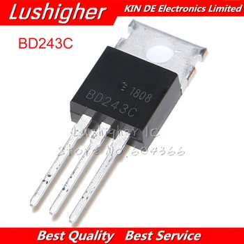 100ks BD243C DO 220 BD243 TO220 6A 100V NPN Tranzistor Originál