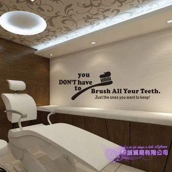 Zubná Klinika Na Stenu Odtlačkový Kúpeľňa Plagát Vinyl Stenu Dekor Nástenná Maľba Orthodontics Zub Čistenie Zubov Stomatológia Nálepky