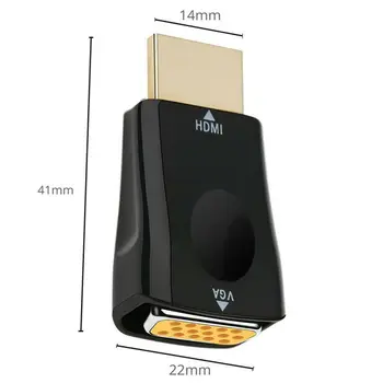 HDMI / VGA Audio Adaptér pre HDTV Televízie HDMI Samec Na VGA Žena Converter Digitálne Prevodníky Black 1080P 41x14x22mm V1.4