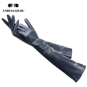 Viac farieb 50 cm dlhé kožené rukavice,baránkom dámske kožené rukavice,teplé dámske zimné rukavice,Jednoduché šermiarske rukavice-369