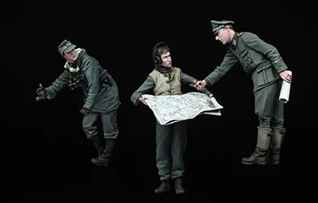 1/35 dávnych úradník posádky patria 3 muž Živice obrázok Modelu súpravy Miniatúrne gk Unassembly Nevyfarbené