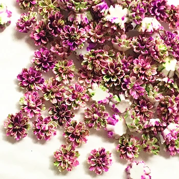 100ks 12*13mm fialová*zelená Živice Kvety Dekorácie Remesiel Flatback Cabochon Pre Scrapbooking Diy Príslušenstvo