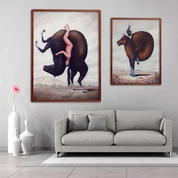 Maliarske plátno Abstraktné a Tvorivé Zvierat Wall Art Obrázky a Plagát a Vytlačí Estetika Plagát Na Obývacia Izba Moderný dekor