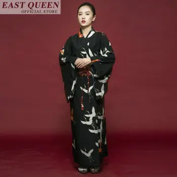 Japonské kimono tradičné japonské kimono čierne yukata nový pocit oblečenie obi Japonský kostým geisha haori FF607 A
