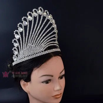 Austrálsky Drahokamu Korún Tiara Hairwear Nastaviteľný Hlavový Most Pre Ženy Sprievod Svadobné Svadobné Vlasové Doplnky Šperky Mo259