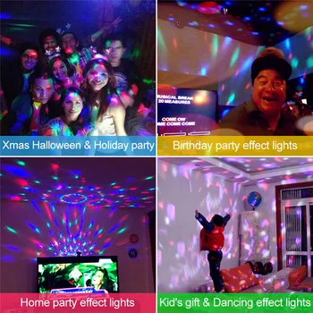 Aktivované zvukom farebné fáze svetlá ktv bar rotujúce disco svetlo laserový lúč projektora dj svetlo Vianočný večierok sviatok svetiel