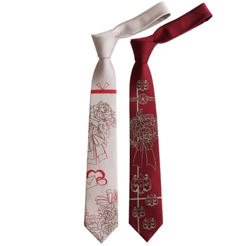 Doprava zadarmo Novej pánskej mužskej módy Pôvodné bežné dizajn Prvú lásku ženy, baby, ružové a červené víno 7 cm kravata ručne maľované rose