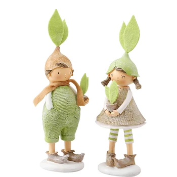 Nordická Zelená Bábika Figúrka Živice Remesiel Cartoon Mini Údaje Miniatúrne Ploche Domáce Dekorácie Darček Deti Hračky, Vianočné Figúrky