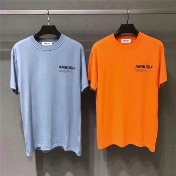AMBUSH T-shirt List tlač 1:1 Výška Kvality Pevné tričká tees Hip Hop ZÁLOHE Bavlnené tričko Street wear