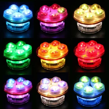 10 jednotiek LED RGB Nepremokavé Ponorné Akvarijné Ryby Nádrž Bar Váza Svetlo Tealight sviečkach Pre Svadby, Narodeniny, Výročia
