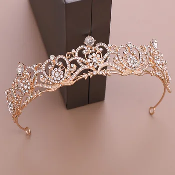 Luxusné Drahokamu Princezná Crystal Tiaras a Koruny hlavový most Dieťa Girs Strany Prom Koruny Svadobné Svadobné Vlasy Accessiories Šperky