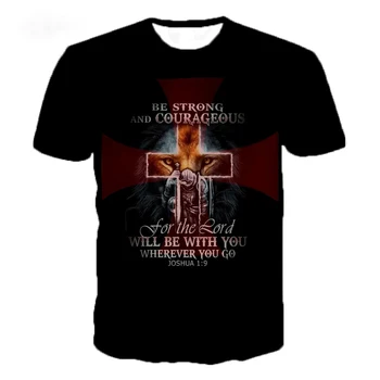 Hot predaj Rytier templar pánske t-shirt 3D tlač ležérne módy v pohode tee tričko homme O-krku krátky rukáv nadrozmerné t shirt top čaj