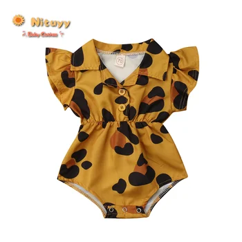 Novorodenca Baby Girl Kvet Blúzka Kombinézu Jumpsuit Oblečenie Sunsuit Bavlna Leto Bez Rukávov Tlač Karikatúra Roztomilý Módne