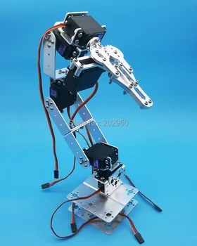 1set Hliníkové Robot 6 DOF Rameno Mechanické Robotické Rameno Zvieracie Pazúry Mount Kit W/ Serva Servo Horn Pre Arduino DIY Robot Časti