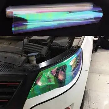 120 x 30 CM PVC Univerzálny Transparentný Farebný Auto Svetlomet Nálepky Automobilový zadné svetlo do Hmly Lampa Farby Film Nálepky