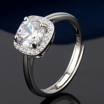 JoyceJelly Reálne 925 Sterling Silver Ring 1CT Moissanite Diamond Svadobné Upraviť Prstene pre Ženy, Luxusné Návrh Zapojenia Darček