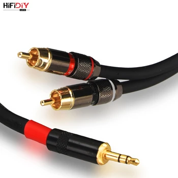 Hi-Fi Fine full stereo horúčkovitým audio AUX 3 hlavu line 3.5 zase RCA dvojité lotus line 0.75 1 2 1,5 m 2 3 5 ~ 30 M čistej medi