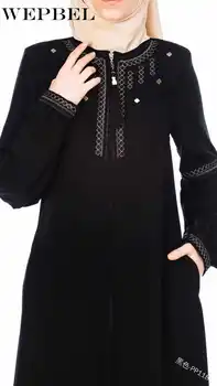 WEPBEL Slim Full Rukáv Moslimských Party Šaty Žien Moslimské Oblečenie Kaftan Abaya Kaftan Abaya Islamskej Moslimskej Strany Oblečenie