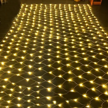 Thrisdar 3x2M 10x1M 6X4M Vianoce Čisté Svetlo Vonkajšie LED Čistý Oka String Svetla, Záhrade Dovolenku Strany Svadobné Víla Svetlo Garland
