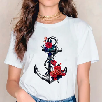 T-košele pre Ženy Tlač Lady Oceánu Vlny Zvierat Trend 90. rokov Roztomilý Módne Dámske Dámske Grafické T Top Shirt Ženský Čaj T-Shirt