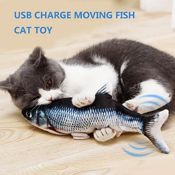 Pohybujúce sa Ryby Hračky pre Mačky Žuvanie Hrá Mačka Elektronické USB Nabíjačka Hračka Interaktívna Pohybujúce sa Ryby Vrtí Hračka