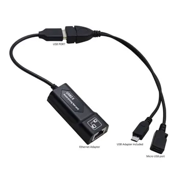 USB 2.0 RJ45 Adaptér/ 2X Mirco USB Kábel siete LAN Ethernet Adaptér pre Amazon Požiaru TV 3 alebo Držať GEN 2