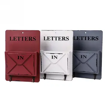 Rustikálny Štýl Dreva e-Mailovej schránky List Rack Kľúča Držiteľa Mail Organizátor Steny Skladovacích Tvorivé Domova s Hákom Vešiak List Rack