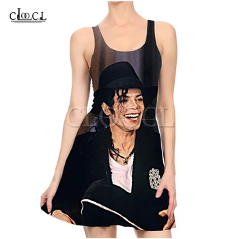 CLOOCL Rock Hudobník Michael Jackson 3D Tlač Šaty Žien Populárne Letné Príležitostné bez Rukávov Fashion Party Šaty Vestidos