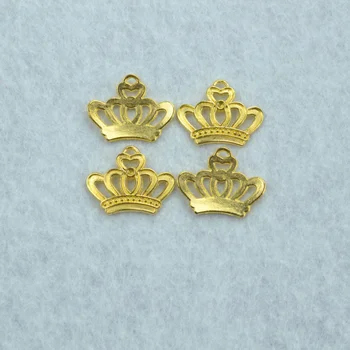 80pcs kovové prívesky zlatá farba koruny prívesky, šperky zistenia a komponentov, ktoré zapadajú Náhrdelníky a náramky, takže Z142117
