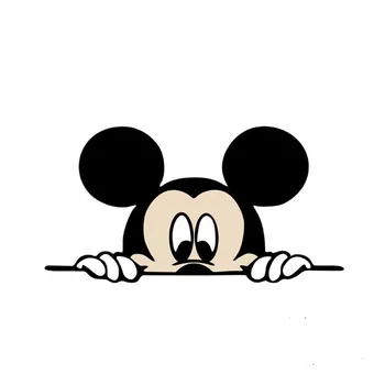 Zábavné a roztomilé postavičky nálepky Mickey auto Minnie auto samolepky ozdobný štýl obtlačky dekoratívne auto 14 cm*8 cm
