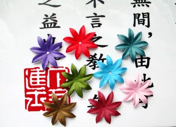 4.2 cm Papierové Kvety 8 Farba 10pcs/color pre Scrapbooking Dekorácie, Svadobné Dodávky Láskavosti Papiere Foto Album typu 